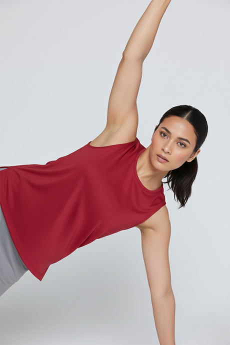 Zelocity Quick Dry Relaxed Tank Top - Deep claret — image 5